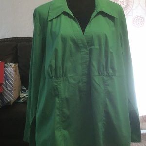 Green button women’s dress shirt